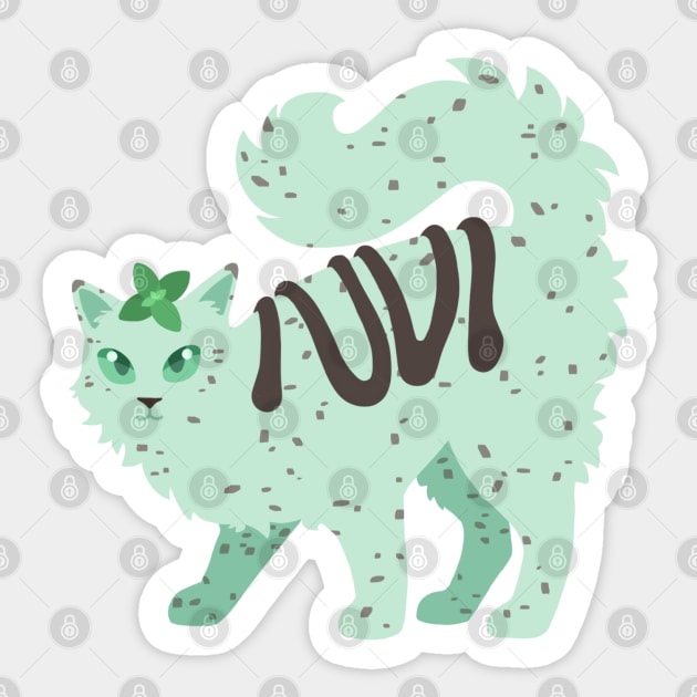 Mint Chocolate Chip Cat Sticker by LivianPearl